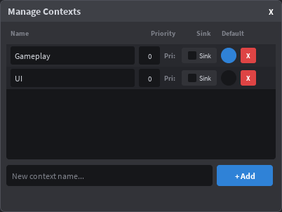 Context Manager popup